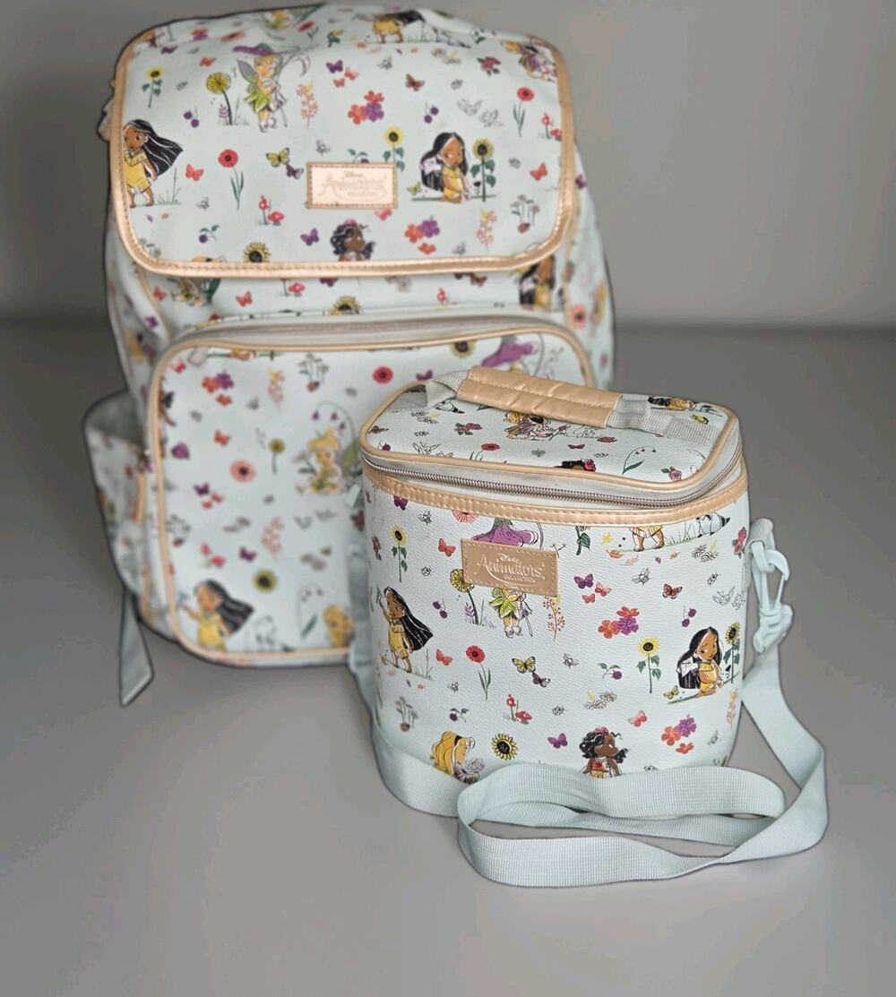 Disney Store Animators Collection Mint Green Girl's Backpack & Lunch Tote Set